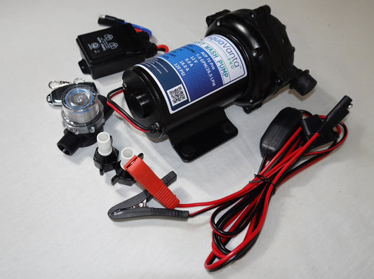 12v SOFTWASH PUMP (COMPLETE KIT WITH REMOTE AND 1/2” fittings