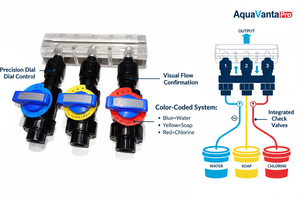 3-Port Proportioner - Water, Soap, Chlorine