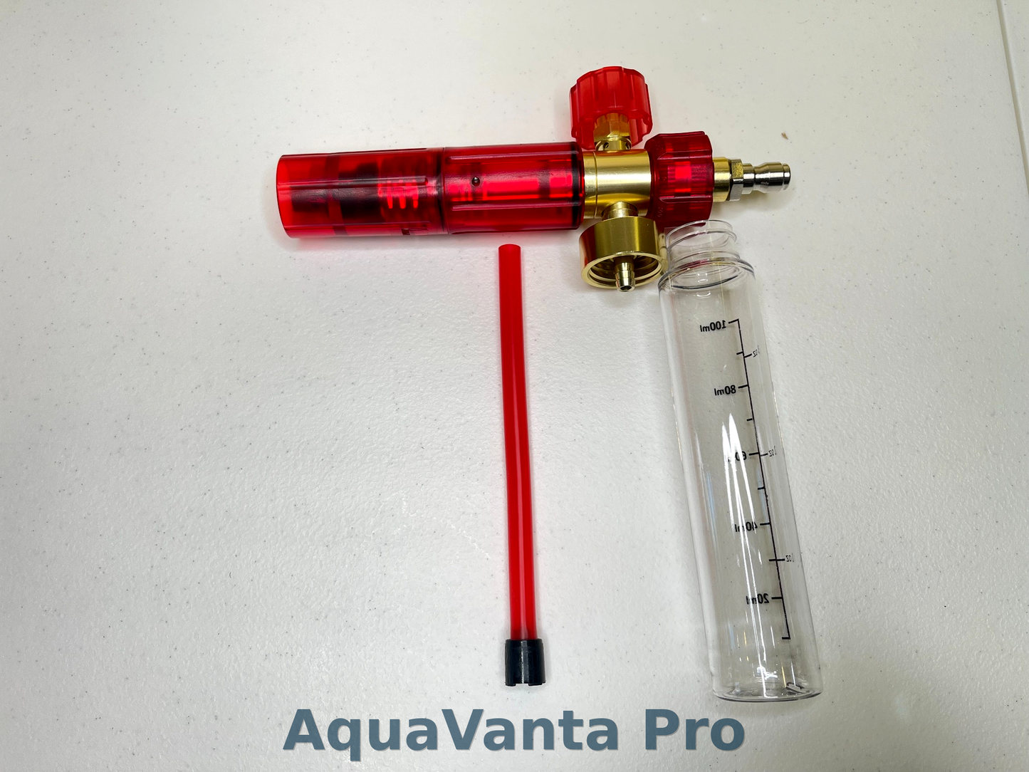 AquaVanta Pro device with red and clear components on a white background
