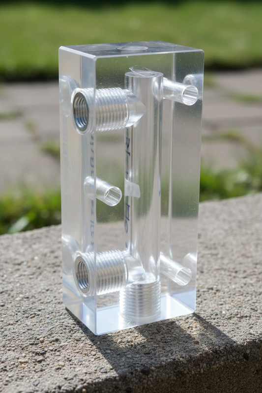 2-Port Acrylic Manifold Block